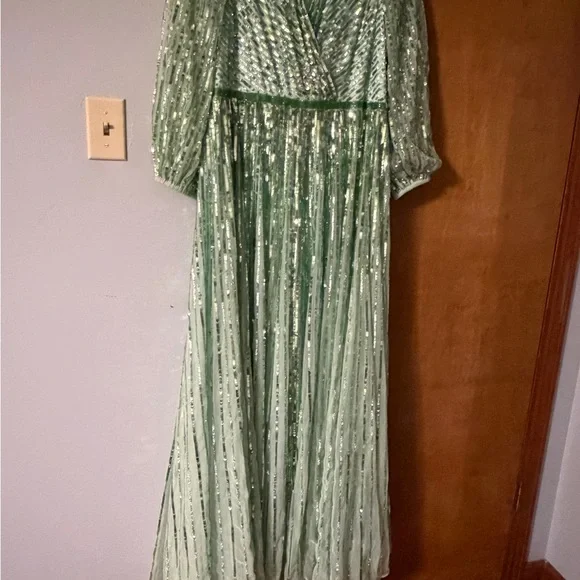 Mac Duggal Mint Green Sequin Dress - Picture 3 of 6